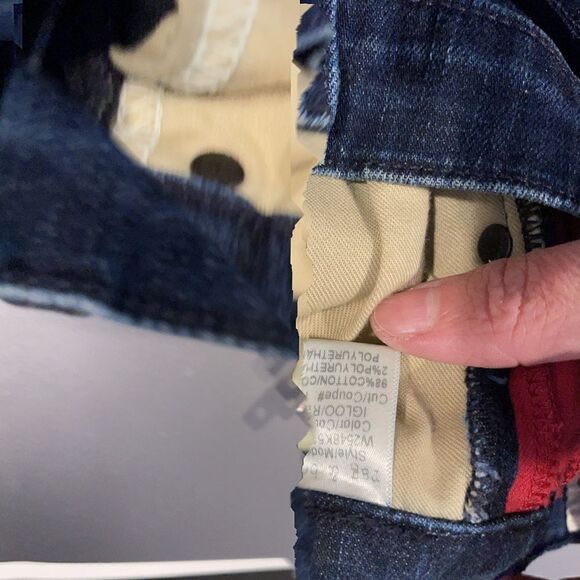 Rag & Bone Igloo Red & Indigo High Rise ‘Maize’ Classic Skinny Fit Jean.Size 28 - Picture 8 of 11